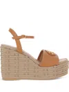 Valentino 120mm Garnet Calfskin Signature Vlogo Wedge Sandal