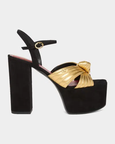 Valentino Garavani 125mm Crasher Platform Sandals In Soft Gold/