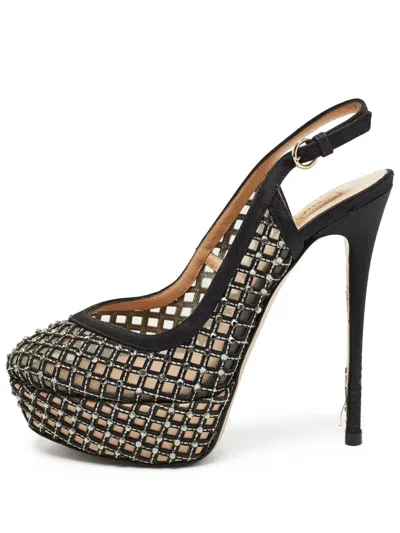 Pre-owned Valentino Garavani 140mm Rhinestone-embellished Slingback Pumps