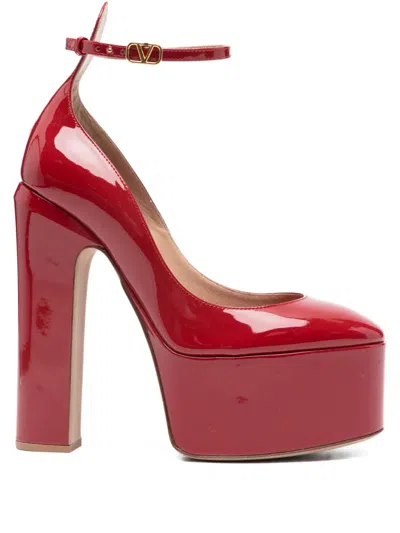 Pre-owned Valentino Garavani 155mm Tan-go Platform Pumps In Red