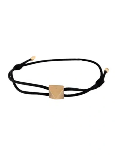Pre-owned Valentino Garavani 18k Single Rockstud Bracelet In Black
