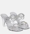 Valentino Crystal Chain Transparent-heel Mule Sandals In Silver