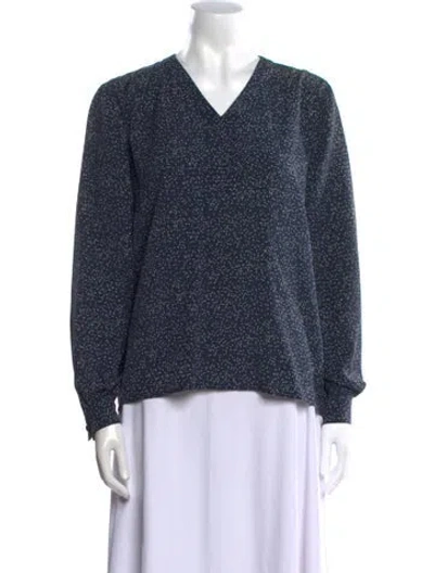 Pre-owned Valentino 1980's Patterned Sweatshirt In Blue