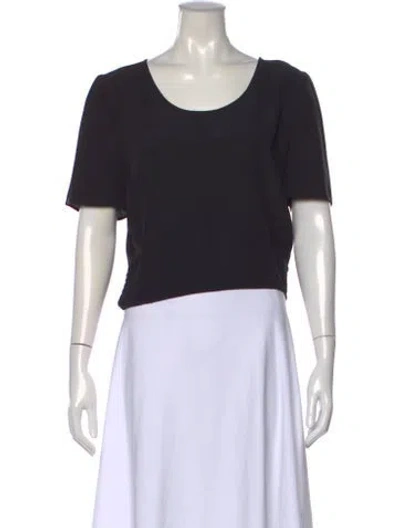 Pre-owned Valentino 1980's Scoop Neck Top In Black