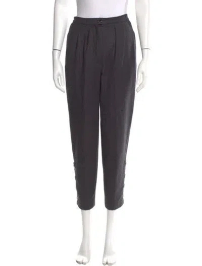 Pre-owned Valentino 1980's Skinny Leg Pants In Gray