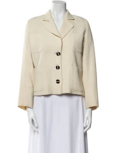 Pre-owned Valentino 1980's Virgin Wool Blazer In Neutral
