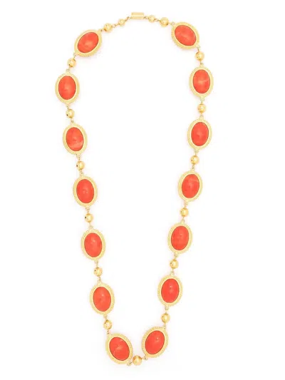 Pre-owned Valentino Garavani 1980s Beaded Charm Necklace In Gold