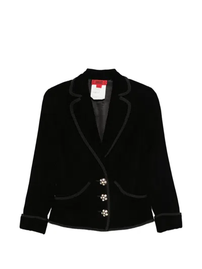 Pre-owned Valentino 1980s Buttoned Blazer In Black