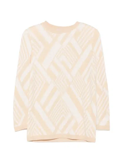 Pre-owned Valentino 1980s Geometric-pattern Sweater In Neutrals