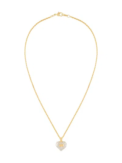 Pre-owned Valentino Garavani 1980s Heart-pendant Necklace In Gold