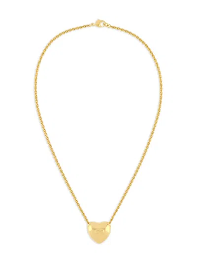 Pre-owned Valentino Garavani 1980s Heart-pendant Necklace In Gold