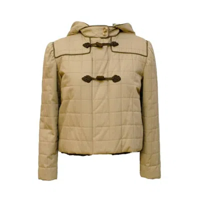Pre-owned Valentino 1980s  Tan Cropped Duffle Jacket In Brown