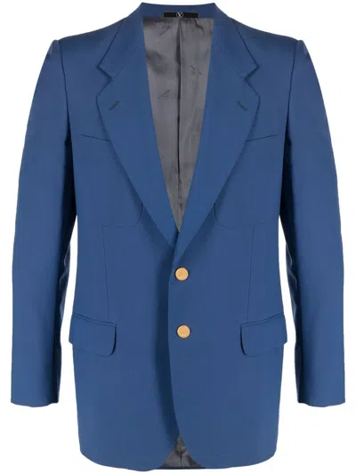 Pre-owned Valentino 1984 Los Angeles Olympics Notch Lapels Blazer In Blue