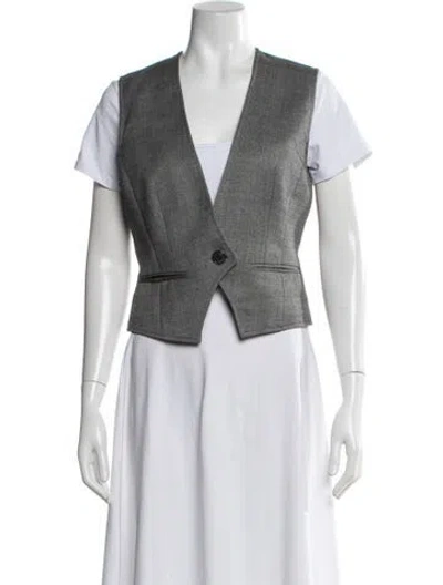 Pre-owned Valentino 1990's Virgin Wool Vest In Grey