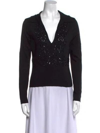 Pre-owned Valentino 1990's Wool Sweater In Black