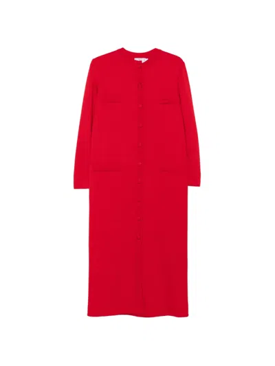 Pre-owned Valentino 1990s Button-up Skirt And Coat Set In 红色