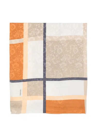Pre-owned Valentino 1990s Square-shape Scarf In Neutral