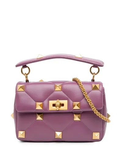 Pre-owned Valentino Garavani 2000-2017 Medium Nappa Roman Stud Satchel
