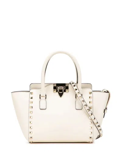 Pre-owned Valentino Garavani 2000-2017 Mini Leather Rockstud Double Handle Tote Satchel