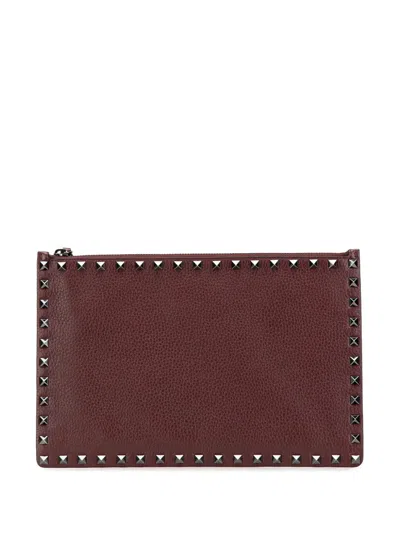 Pre-owned Valentino Garavani 2000-2017 Rockstud Leather Clutch Bag