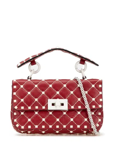 Pre-owned Valentino Garavani 2000-2017 Small Lambskin Free Rockstud Spike Satchel