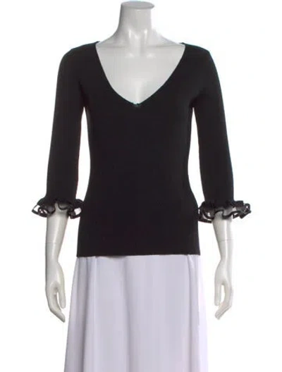Pre-owned Valentino 2000's Wool Sweater In Black