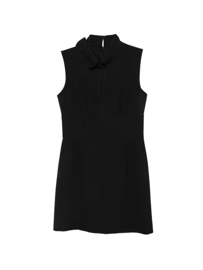 Pre-owned Valentino 2000s Bow-detail Sleeveless Dress In Black