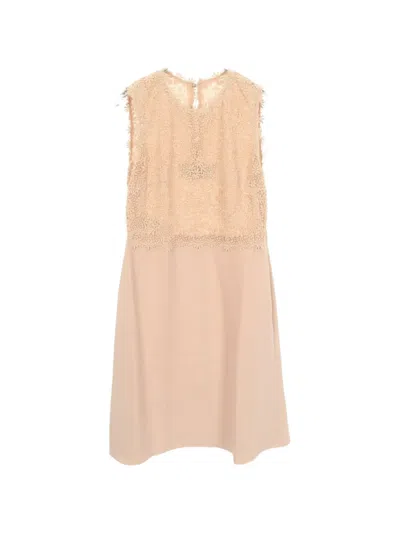 Pre-owned Valentino 2000s Floral-lace Dress In Pink