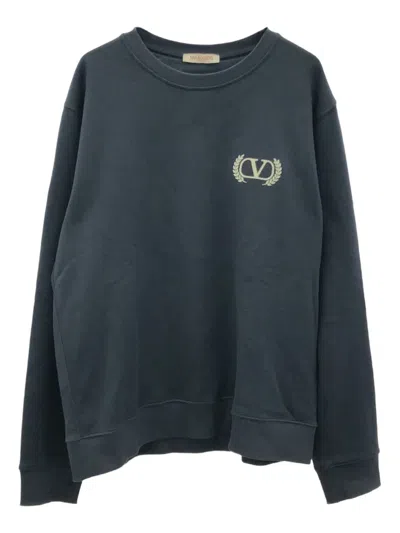Pre-owned Valentino 2000s Logo-embroidered Sweatshirt In Blue
