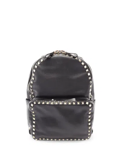 Pre-owned Valentino Garavani 2000s Rockstud Backpack In Black