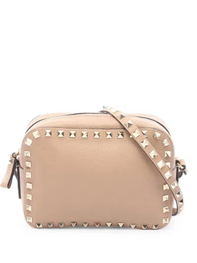 Pre-owned Valentino Garavani 2000s Rockstud Mini Shoulder Bag In Neutral