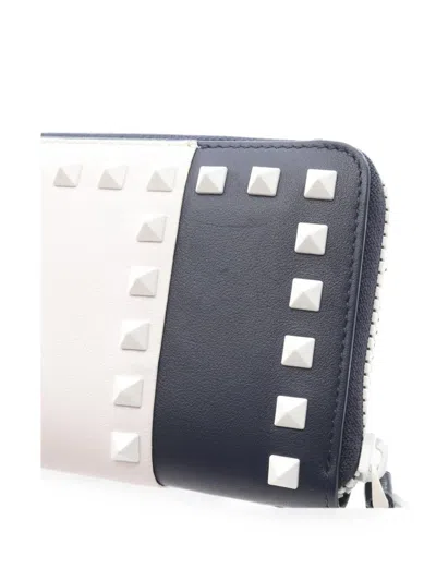 Pre-owned Valentino Garavani 2000s Rockstud Wallet In Blue