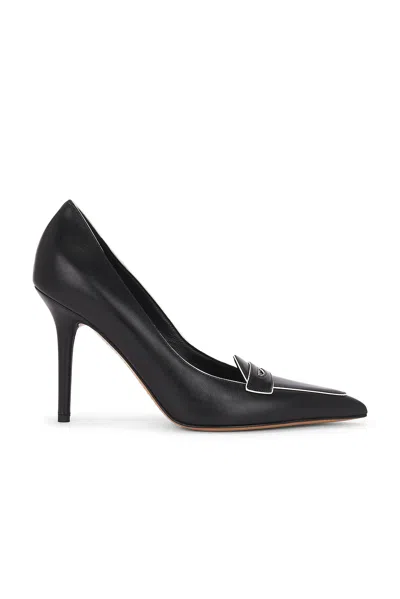 Valentino Garavani Valentino Capretto 100 Bicolor Leather Loafer Pump In Black