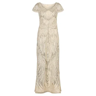 Pre-owned Valentino 2006  Haute Couture Ruffle White And Silver Gown