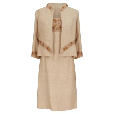 Pre-owned Valentino 2007  Haute Couture Runway Cream Embroidered Dress Suit In White