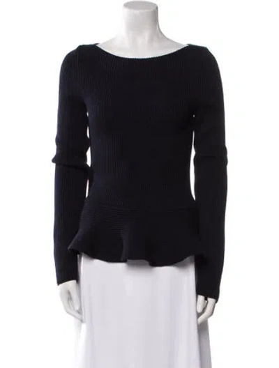 Pre-owned Valentino 2010's Merino Wool Sweater In Blue