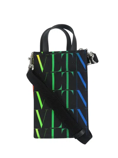 Pre-owned Valentino Garavani 2010-2025 Canvas Vltn Satchel In Black