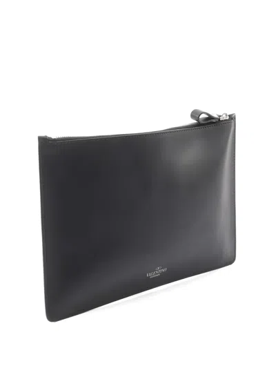 Pre-owned Valentino Garavani 2010s Always Leather Clutch Bag In Black