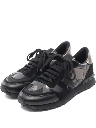 Pre-owned Valentino Garavani 2010s Camouflage Sneakers In Black