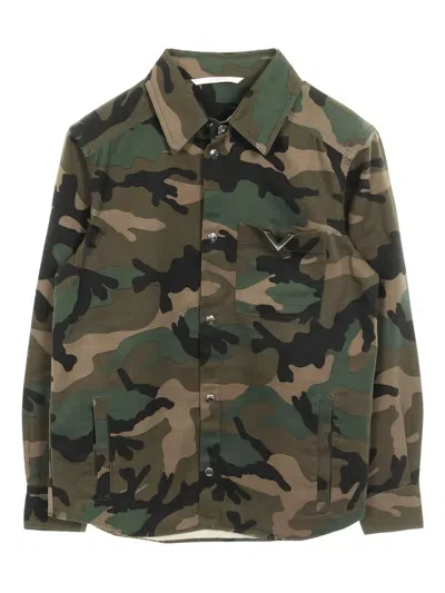 Pre-owned Valentino 2010s Camouflage-pattern Jacket In Green