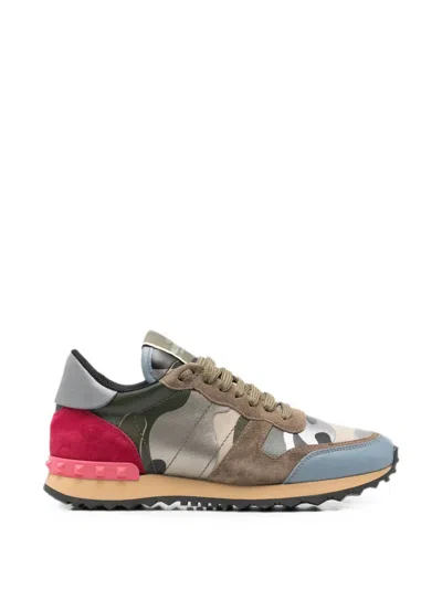 Pre-owned Valentino Garavani 2010s Camouflage-pattern Sneakers In Green