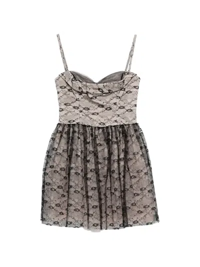 Pre-owned Valentino 2010s Lace Dress In Neutral