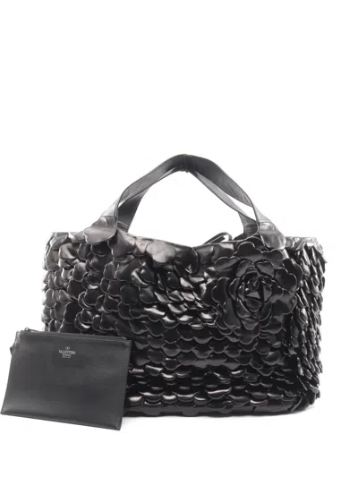 Pre-owned Valentino Garavani 2010s L'atelier 03 Rose Edition Tote Bag In Black