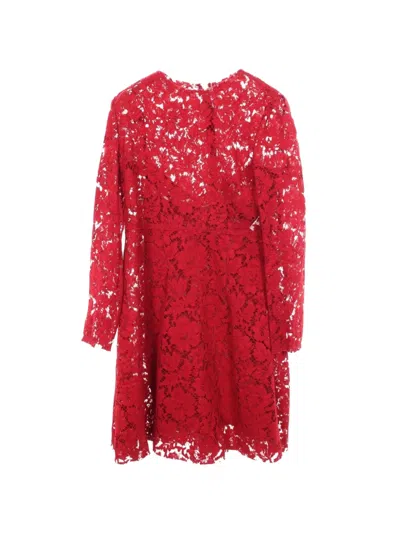 Pre-owned Valentino 2010s Long-sleeve Mini Dress In Red