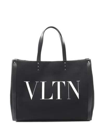 Pre-owned Valentino Garavani 2010s Rockstud Leather Tote Bag In Black