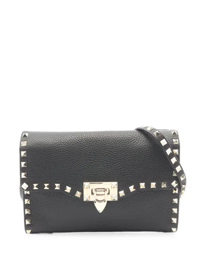 Pre-owned Valentino Garavani 2010s Rockstud Shoulder Bag In Black