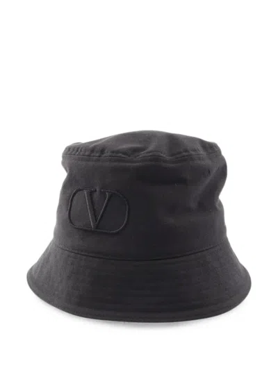 Pre-owned Valentino Garavani 2010s Vlogo Bucket Hat In Black