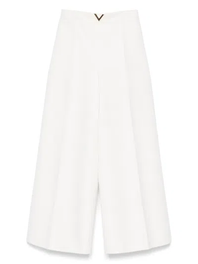 Pre-owned Valentino 2010s Wide Trousers In White