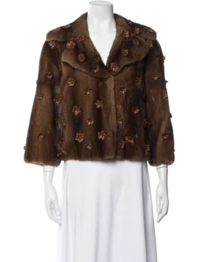 Pre-owned Valentino 2017 Fur Fur Jacket In Brown