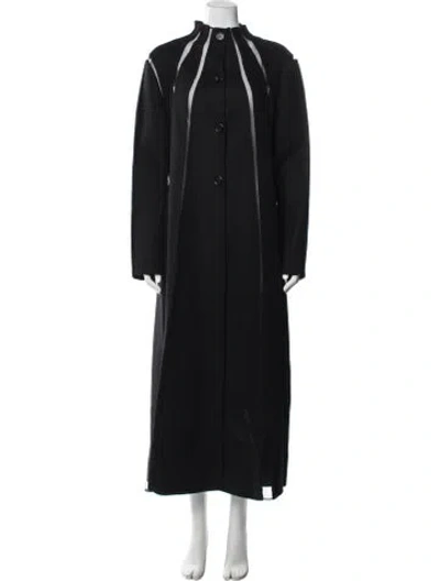 Pre-owned Valentino 2017 Virgin Wool Coat In Black
